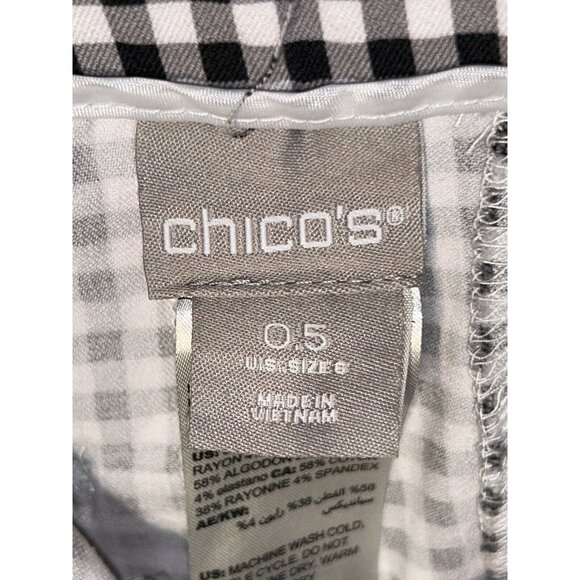 Chico’s Sz 0.5 (6) Secret Stretch Gingham Shorts 10 Inch Inseam Black White EUC - Picture 8 of 10